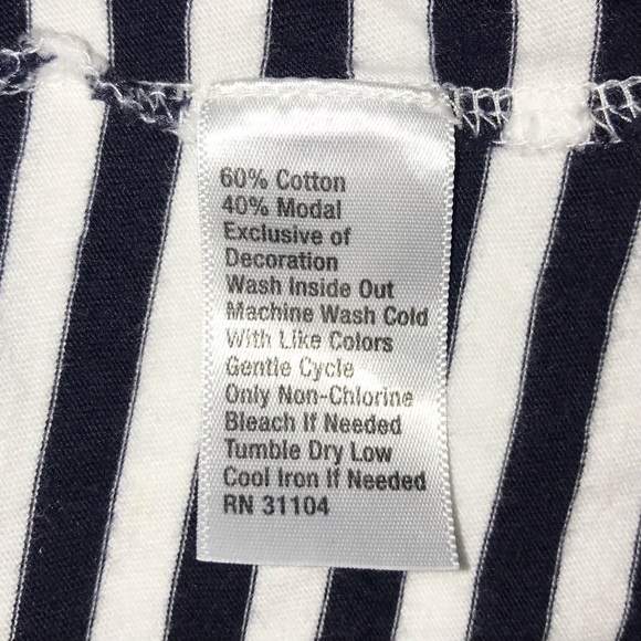 Crown & Ivy top, B&W stripes with blue lace arms - Picture 11 of 11